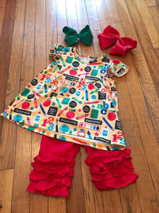 Red 2pc Back To School Outfit