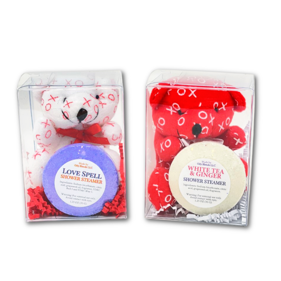 Love Spell Valentines Shower Steamer and Plush Gift Set