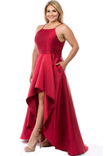 Red Curvy Plus Layered Taffeta High Low Prom/Pageant Dress