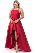Red Curvy Plus Layered Taffeta High Low Prom/Pageant Dress