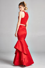 Red 2pc Mermaid Style Prom Dress