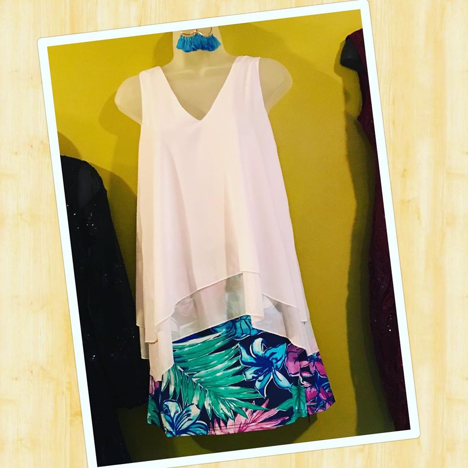 Green Palm Print Skort with Pockets