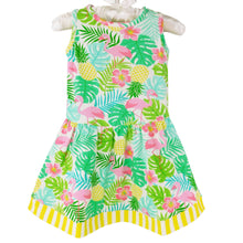 AnnLoren Pink Flamingo & Palm Trees Tropical Sleeveless Dress