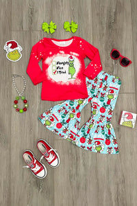 Red Grinch "I Tried" 2pc Bell Bottoms Set