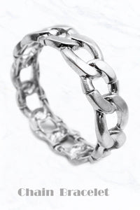 Silver Chain Double Stretch Bracelet