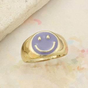 Just Smile Enamel Happy Face Ring