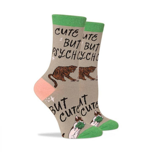 Grey Cute but Psycho but Cute Women Socks