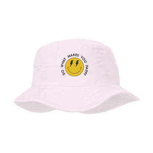White Do what makes you happy Unisex Bucket Hat