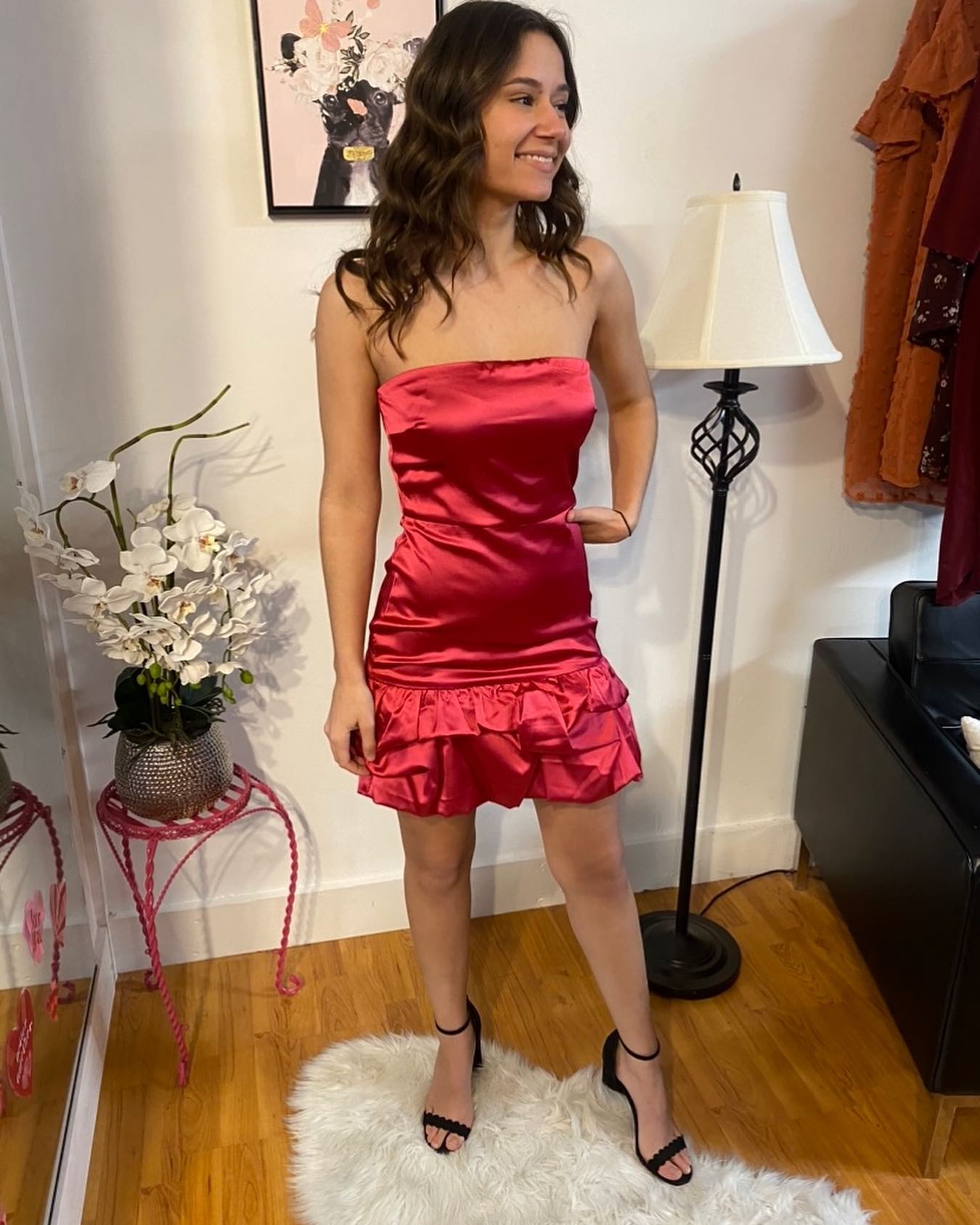 hot pink satin strapless dress Lady Black Tie - Harley Satin Maxi Dress - Hot Pink