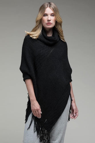 Black Turtleneck Poncho w/Sleeves