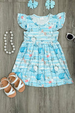 Blue Cinderella Princess Flutter Sleeve Dress