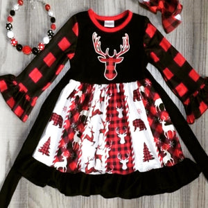 Red Buffalo Plaid Twirl Dress