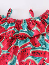 Red Watermelon 2pc Top and Denim Shorts