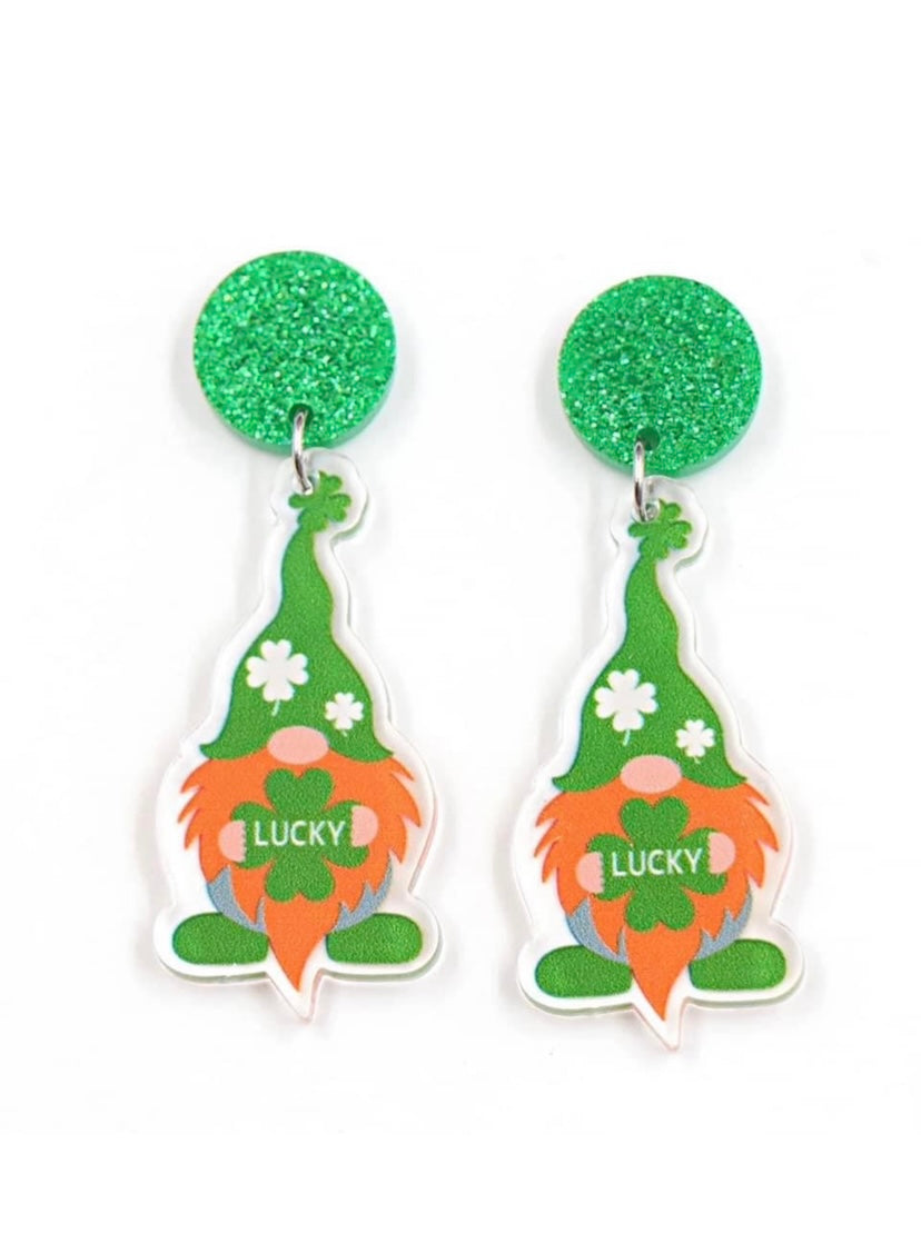 Green Gnome Lucky St. Patrick’Day Earrings