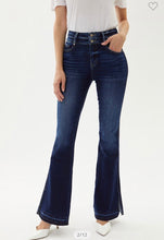 Kancan Curvy High Rise Waist Band Detail Flare Jeans
