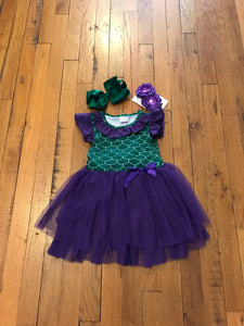Purple & Green Mermaid Tutu Dress