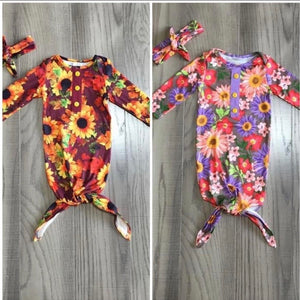 Burgundy and Purple Floral Infant Outfits