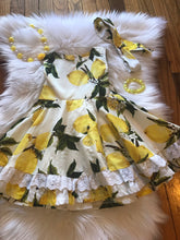 Yellow & White Sleeveless Lemon Dress