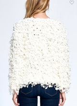 Cream Shaggy Fur Knit Jacket