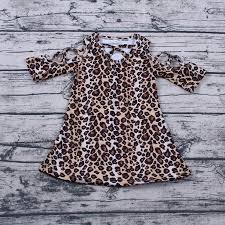 Black & Brown Leopard Dress with Criss Cross Neck and Sleeves
